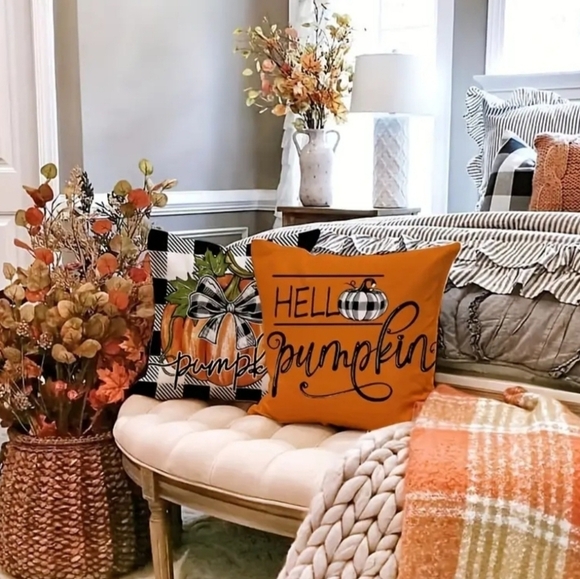 HELLO PUMPKIN PILLOW COVERS - Picture 4 of 5